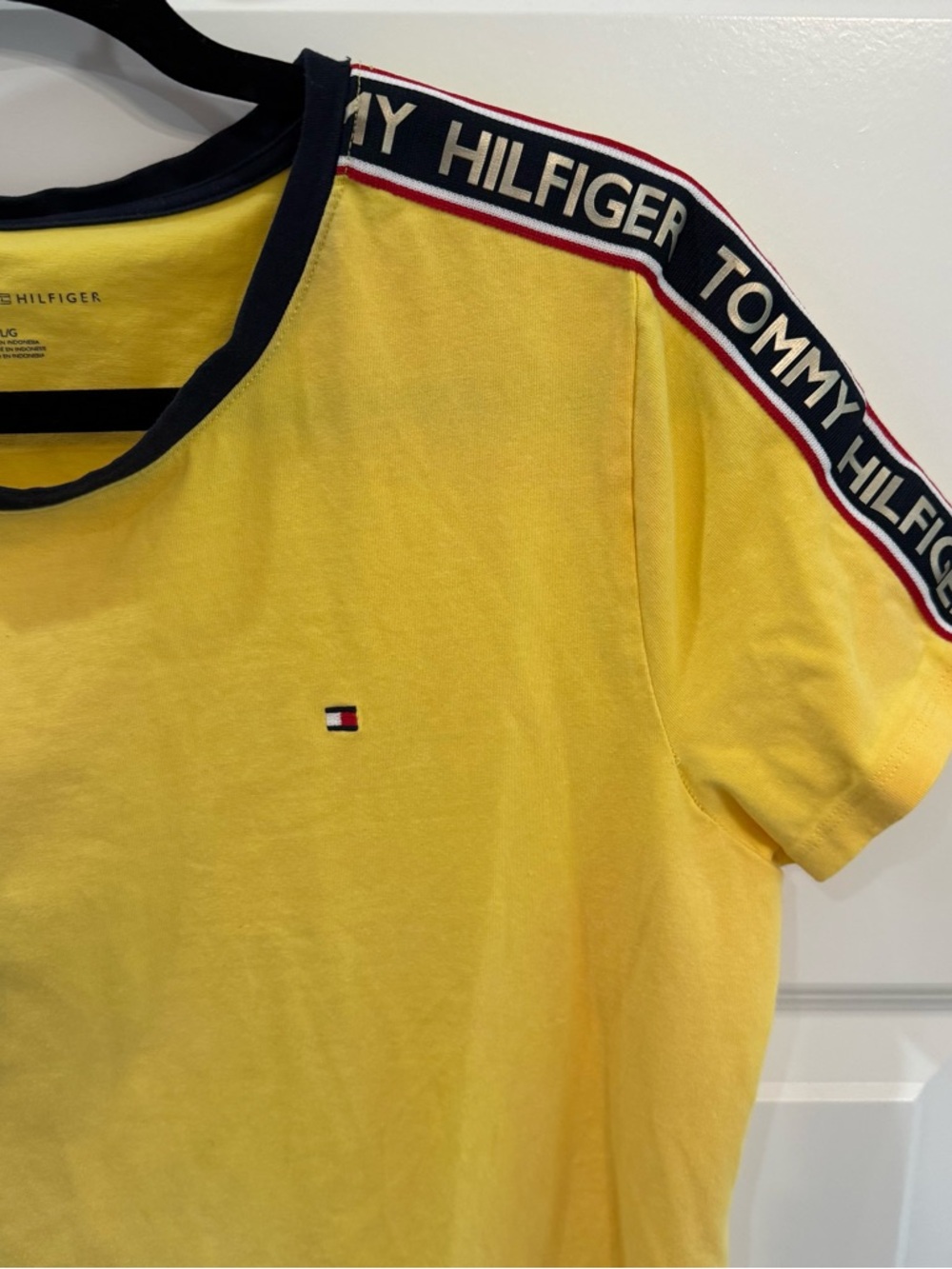 Tommy Hilfiger Yellow T-Shirt Dress 90s Vintage Y2K Retro Large - Picture 5 of 6